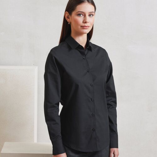 Women’s long sleeve ‘Recyclight’ poplin shirt Thumbnail