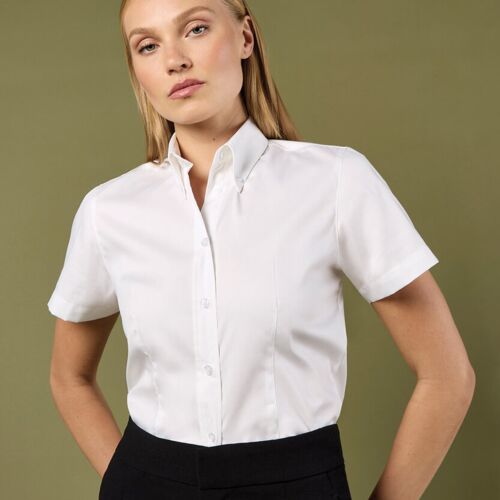 Women's corporate Oxford blouse short-sleeved (tailored fit) Thumbnail