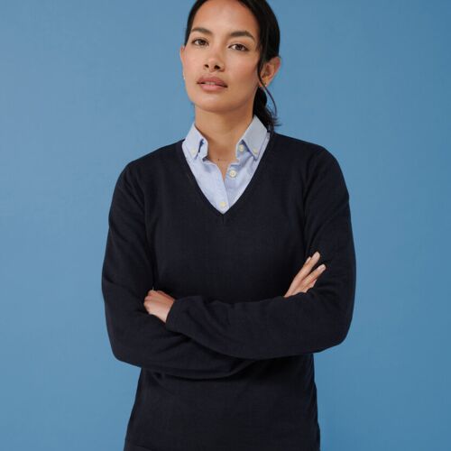 Women's 12 gauge v-neck jumper Thumbnail