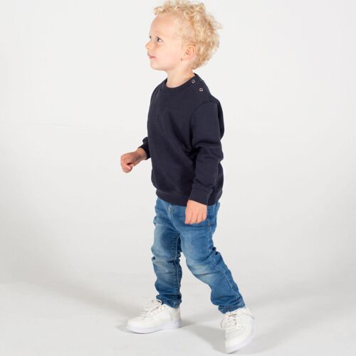 Crew neck sweatshirt with shoulder poppers Thumbnail